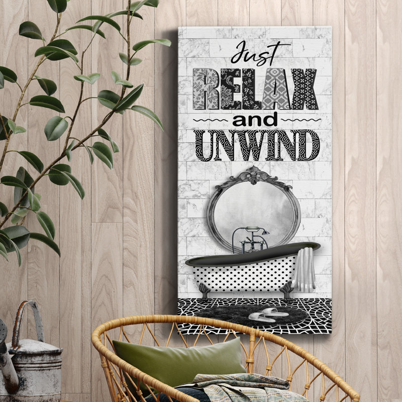 Just Relax - Art textuel sur toile tendue, H 16 po x l 8 po x P 1 po