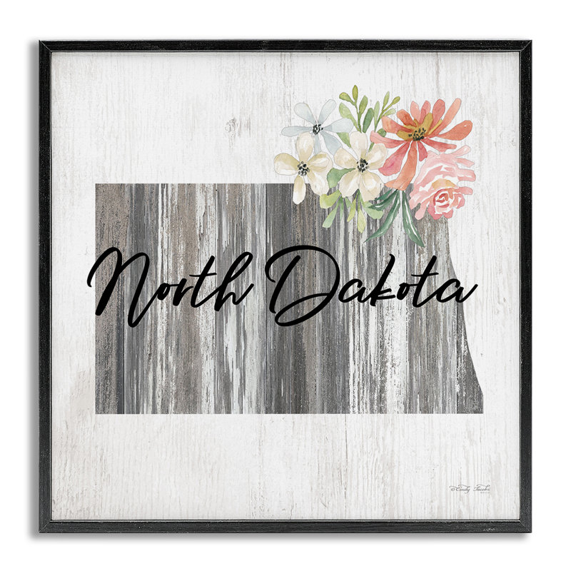 Shabby Elegance North Dakota, art de la giclée encadrée par Cindy Jacobs, Estampe numérique Farmhouse, H 12 po x l 12 po