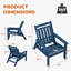 Ensemble de 2 chaises Adirondack d'extérieur en PEHD toutes saisons réglables-488814832