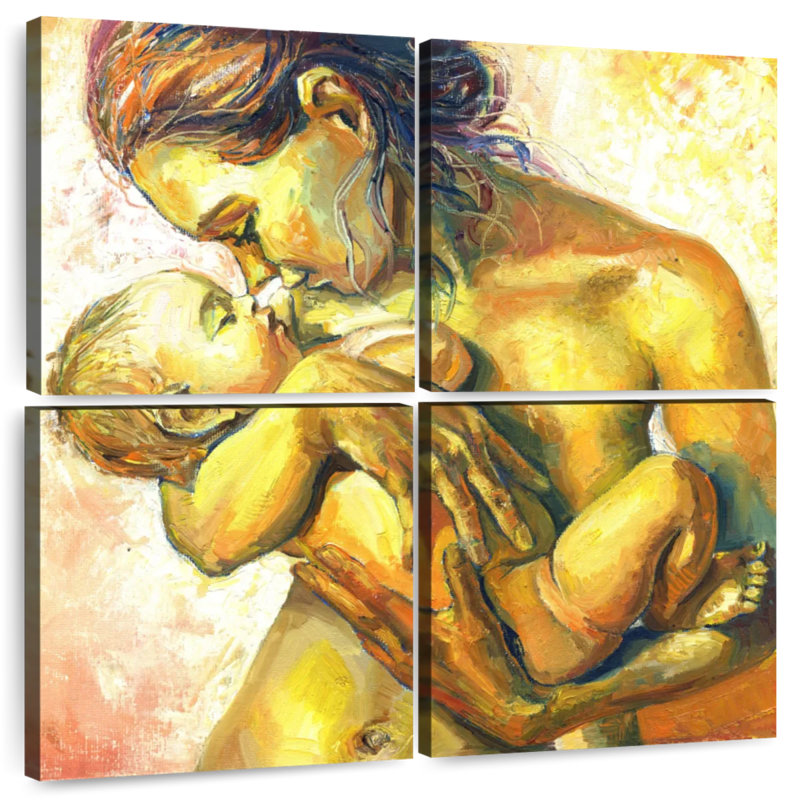 Mère Lelend avec enfant, H 38 po x l 38 po
