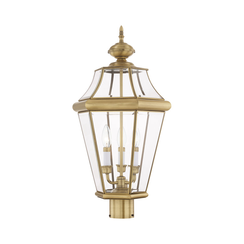 Tête de lanterne câblée à 1 lumière de 25 po H Creason, Laiton