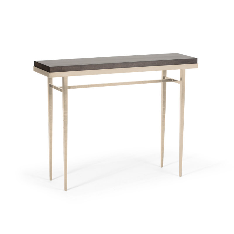Wick Console Table, Soft Gold, 32" H x 42" W x 11.5" D, Gray