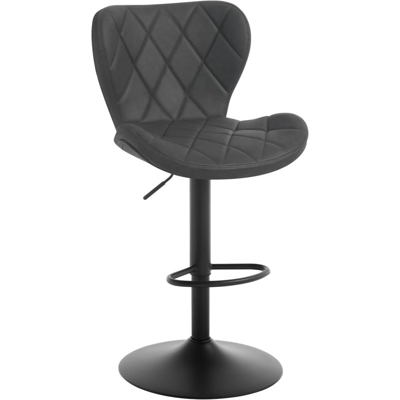 Shabbona Upholstered Adjustable Height Counter Stool with Metal Frame, Anthracite