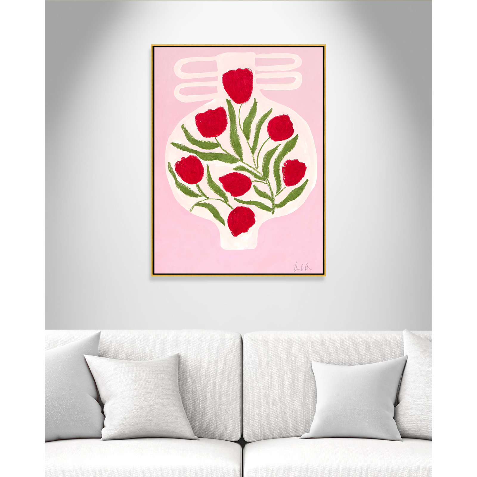 Vase No. 02 Print by Camilla Bergqvist, 49.5" H x 37.5" W, Gold