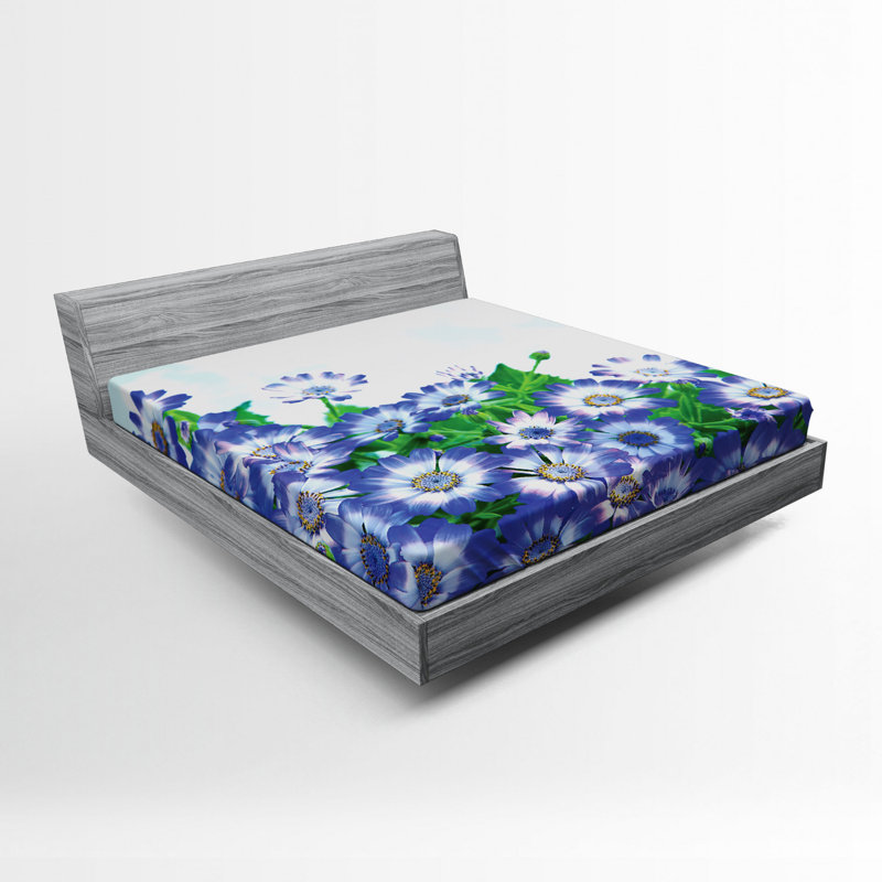 Microfiber Floral Fitted Sheet, Full Fitted Sheet