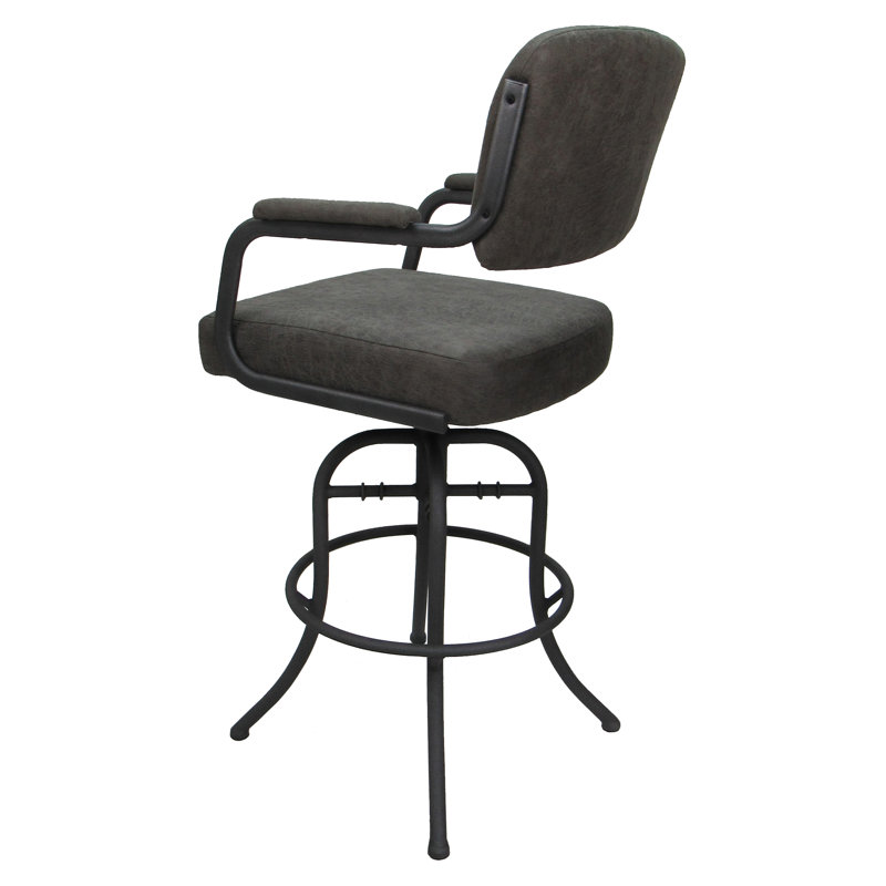 Tabouret de bar pivotant 30 po Jomiah, Gris, Gris
