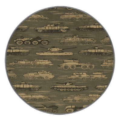 Machine Washable Transportation Brown Area Rug