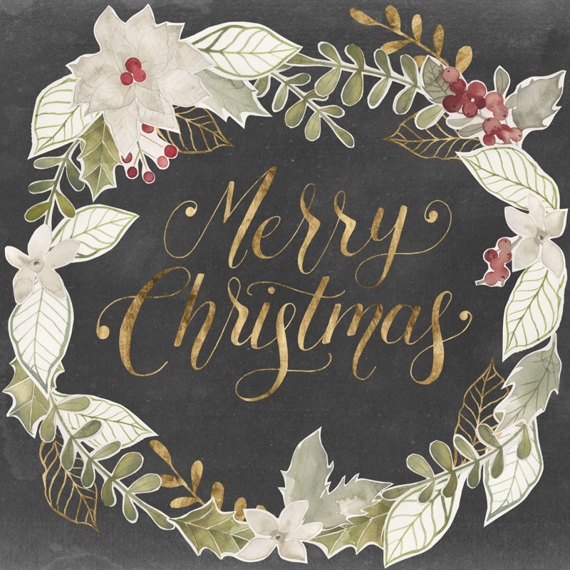 Gilded Christmas I - Wrapped Canvas Print, 51cm H x 51cm W