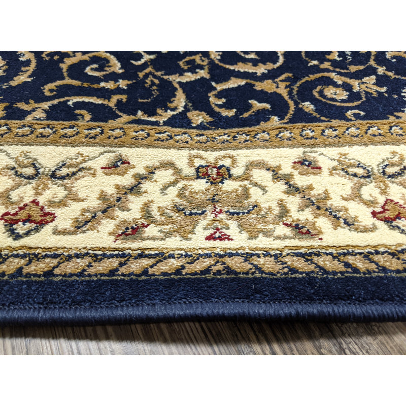 Tapis bleu marine Weisgerber, Rond 8 pi