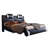Madray Faux Leather Upholstered Floating Platform Bed with LED Lights-2090512744-2090512737
