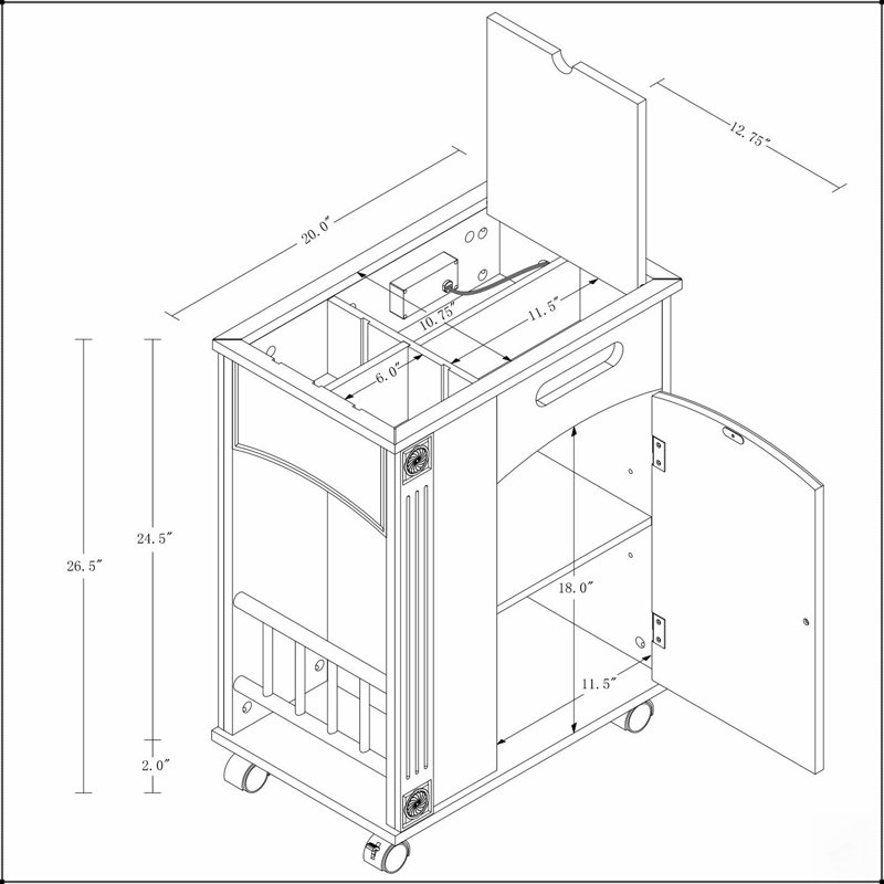 Table de bout traditionnelle avec station de charge intégrée et compartiments de rangement cachés pour les espaces de vie modernes