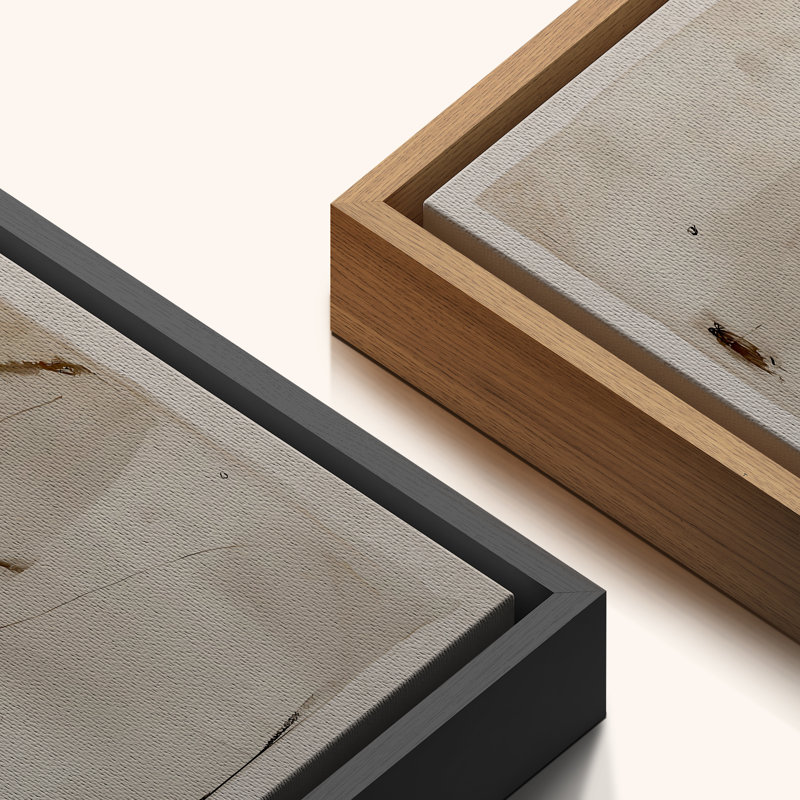 Abstrait beige et brun avec impression murale minimaliste moderne et neutre, Naturel, H 24 po x l 24 po