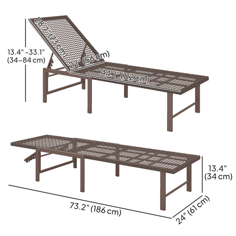 Fauteuil de bronzage inclinable Wicker