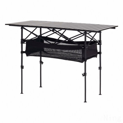 Folding Portable Camping Table Aluminum Outdoor Picnic Roll Up Table Storage Bag