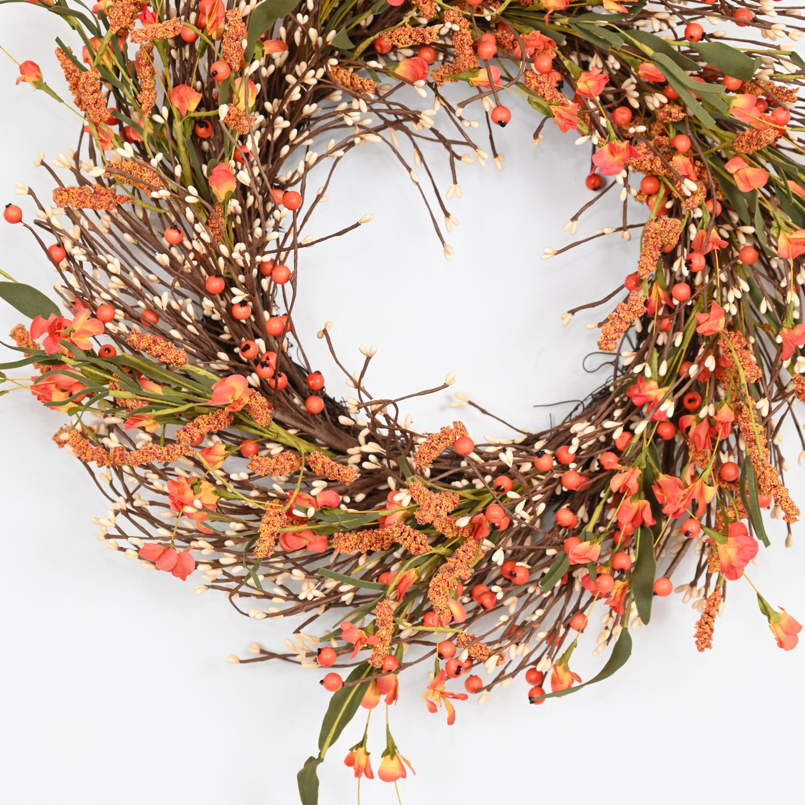 24" Handcrafted Twig Thanksgiving Wreath