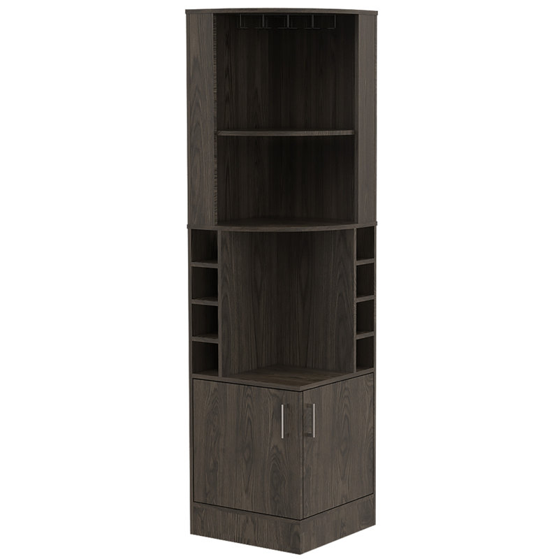 Armoire haute à 8 tablettes Isabelle, Brun