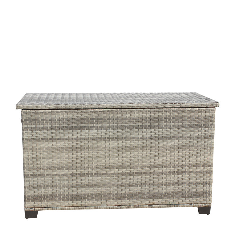 Boîte de rangement pour meubles de patio en osier (gris)