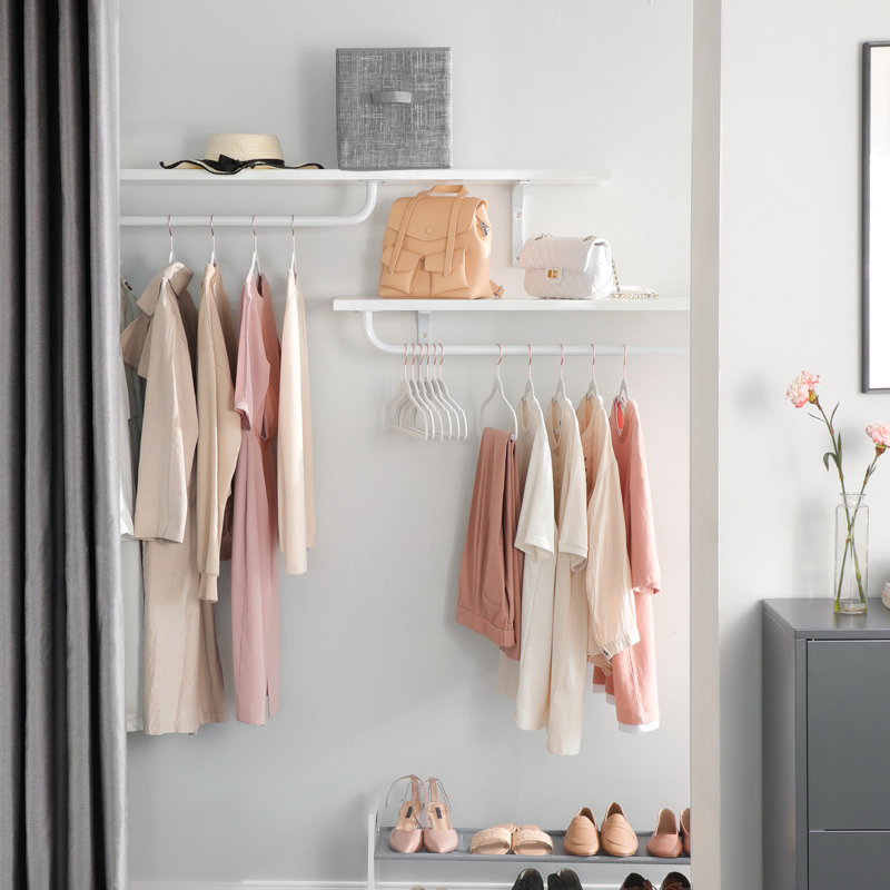 Taequan Non-Slip Standard Hanger, White/Rose Gold, 20