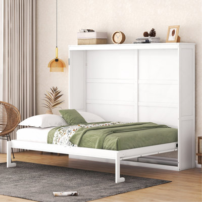 Grand lit escamotable mural, blanc