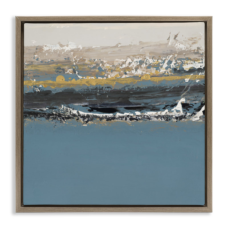 «Paint Streaked Abstraction», art mural sur toile par Patricia Pinto, Cadre flottant orme Montalcino, H 18 po x l 18 po
