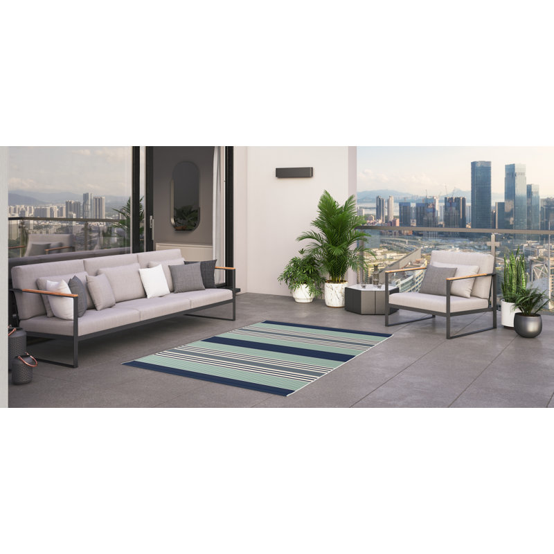 Richmondville Striped Indoor / Outdoor Area Rug, Rectangle 120 x 170cm