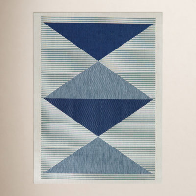 Navy Geometric Indoor Outdoor Rug