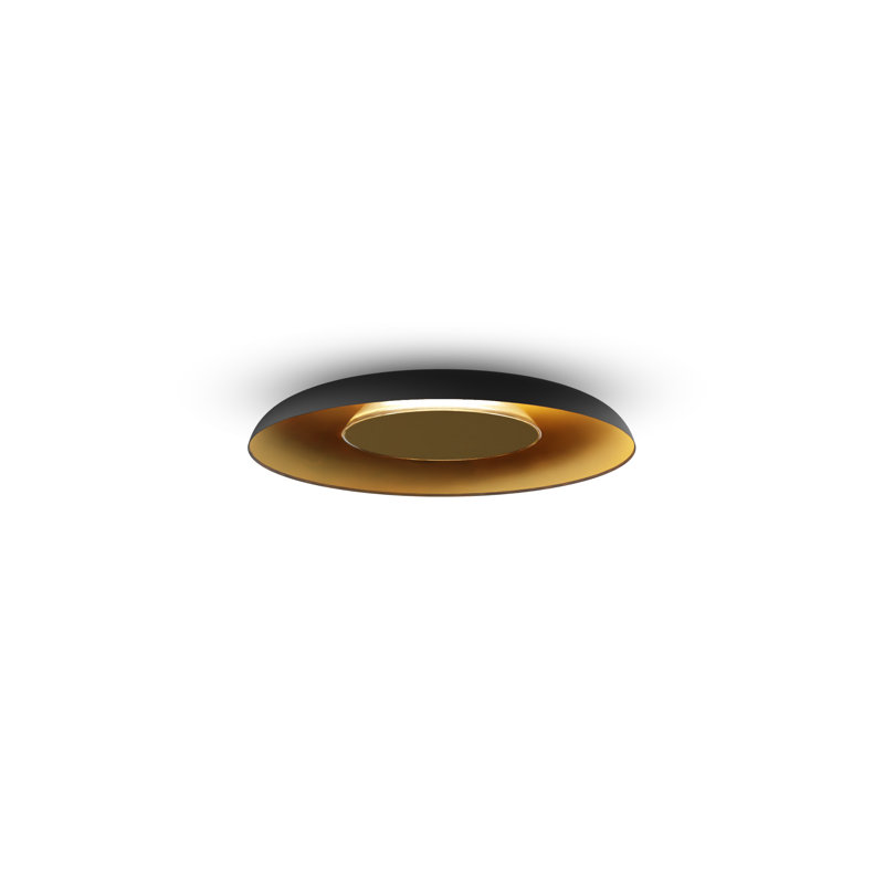 Ramen LED Flush Mounted Sconce, 2.6" H x 18" W x 18" D, Brass/Matte Black/Gold