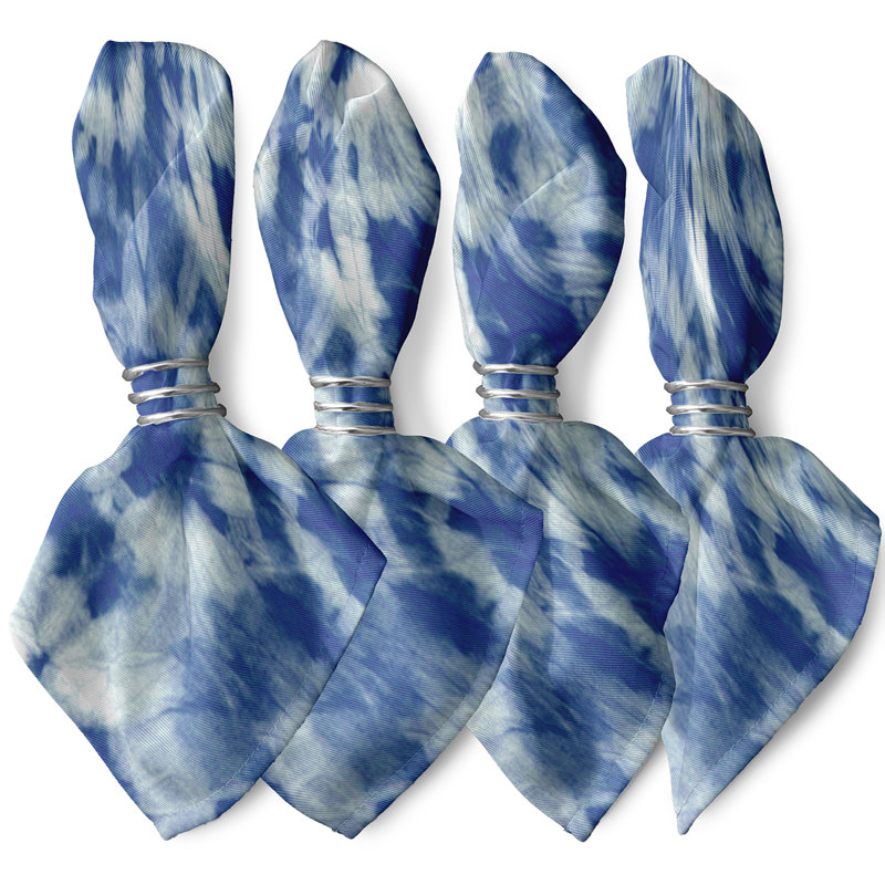 Ensemble de serviettes 4 pièces Caire, L 18 po x L 18 po, bleu