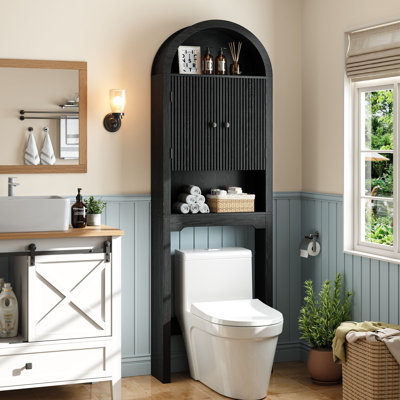 Freestanding Arched Over the Toilet Storage Cabinet