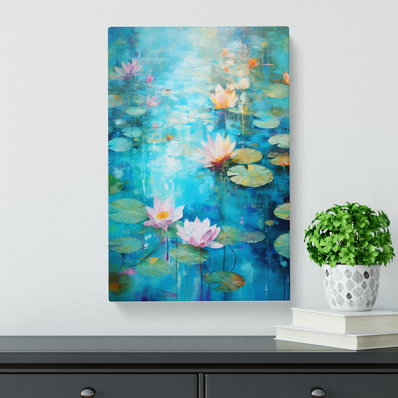 Water Lily Pond Abstract - Print, 76cm H x 50cm W x 3cm D