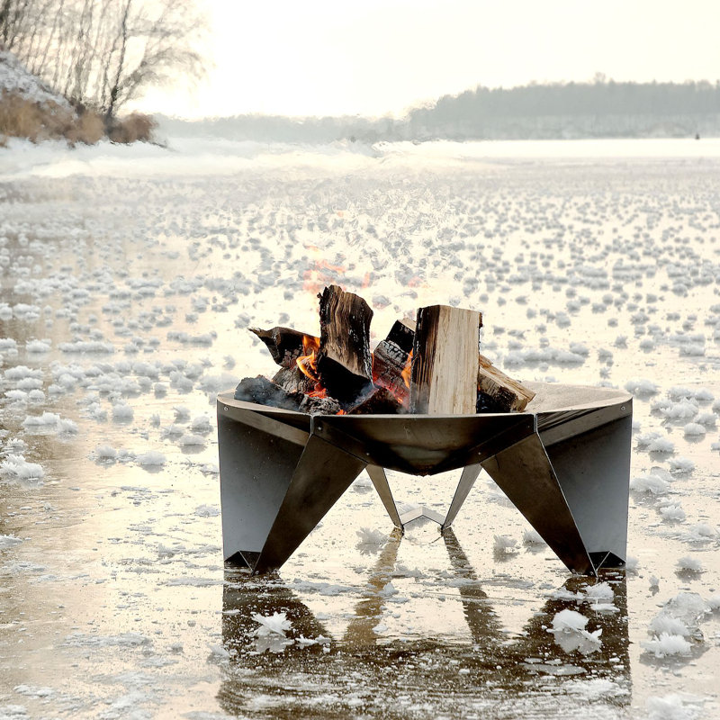Round Iron Wood Burning Smokeless Fire Pit