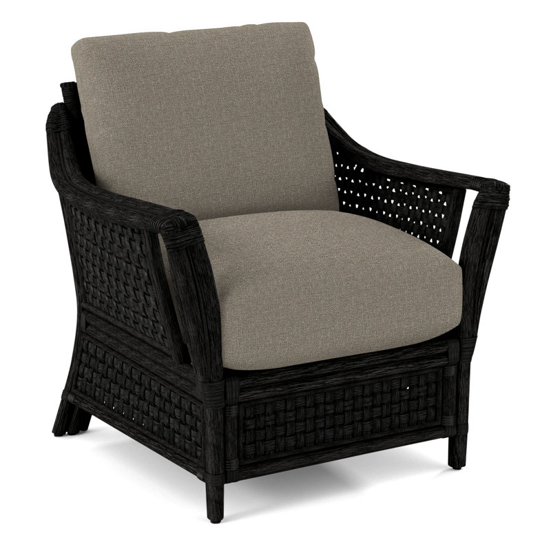 Boca Upholstered Armchair, Gray Sugar Performance; 0863-84, Black