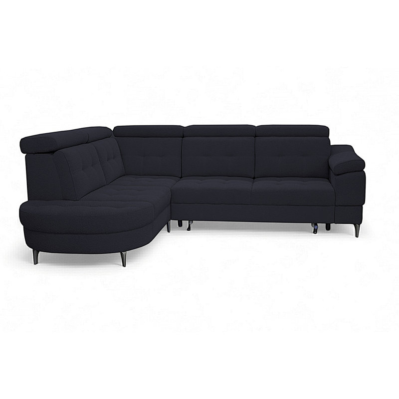 5 Seater Corner Sectional, Left Hand Facing, Black