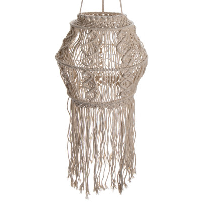abat-jour en coton de H 37 po x l 11,5 po (araignée) de couleur crème