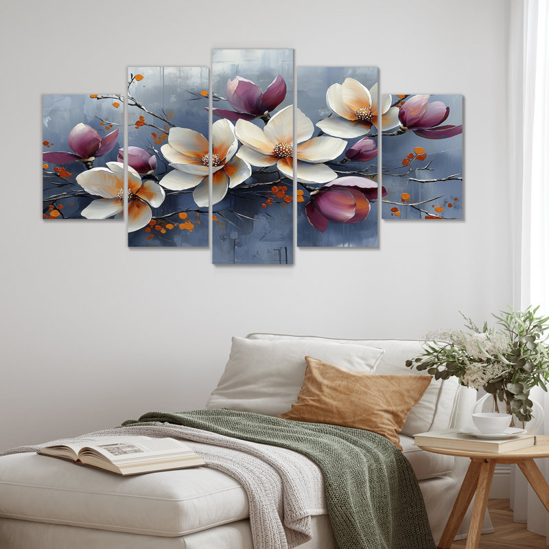 Jardin d'hiver de Magnolias sur Stone River I - Art de jardin - Ensemble de décoration murale traditionnelle