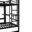 Grand lit superposé simple avec lit gigogne, bureau pliable, garde-robe encastrée, stable, conception à réduction de bruit et lit noir en métal rouillé, lit simple, placard, revêtement pour une utilisation à long terme