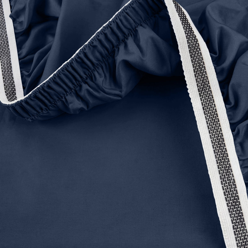 Machine Woven Fitted Sheet, Navy, Double