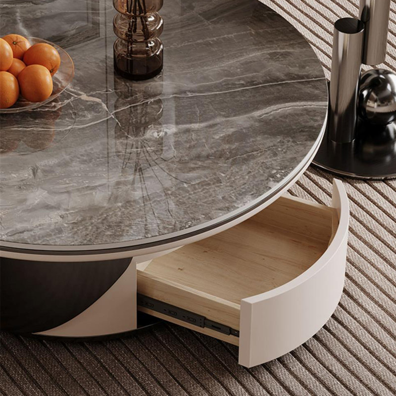 Table basse ronde, H 15,7 po x L 33,5 po x l 33,5 po