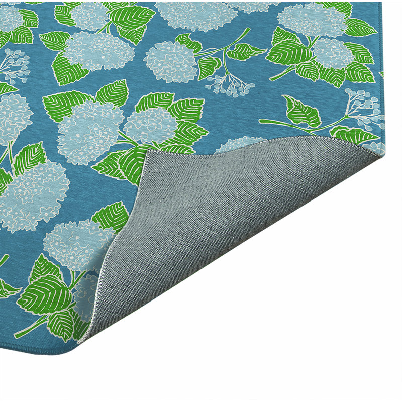 Tapis décoratif Hydrangea, Rectangulaire 8 pi x 10 pi