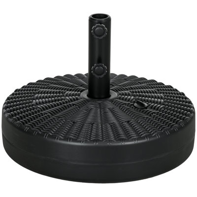 Base de parasol remplissable avec porte-parapluie en acier, support de parasol rond pour poteaux de parasol de 1,5 po ou 2 po, robuste pour l'extérieur, pelouse, terrasse, bord de piscine