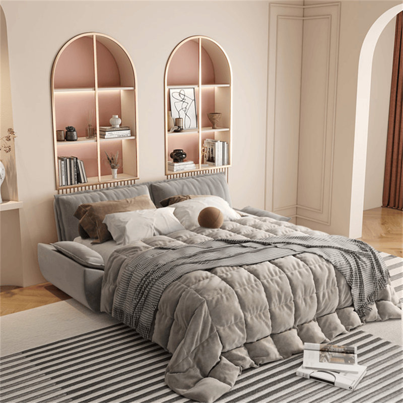 Canapé-lit escamotable grand 73,2 po, Gris