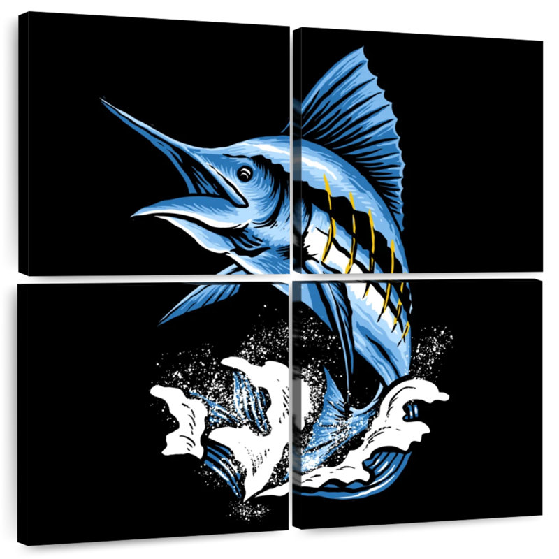Brampt Jumping Marlin Fish, 26" H x 26" W