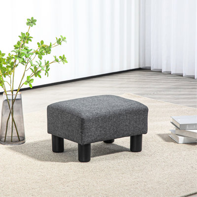 Linen Covered Charcoal Gray Foot Rest, Small For All Interior Decorations, Comfortable Covered, Home Decoration,