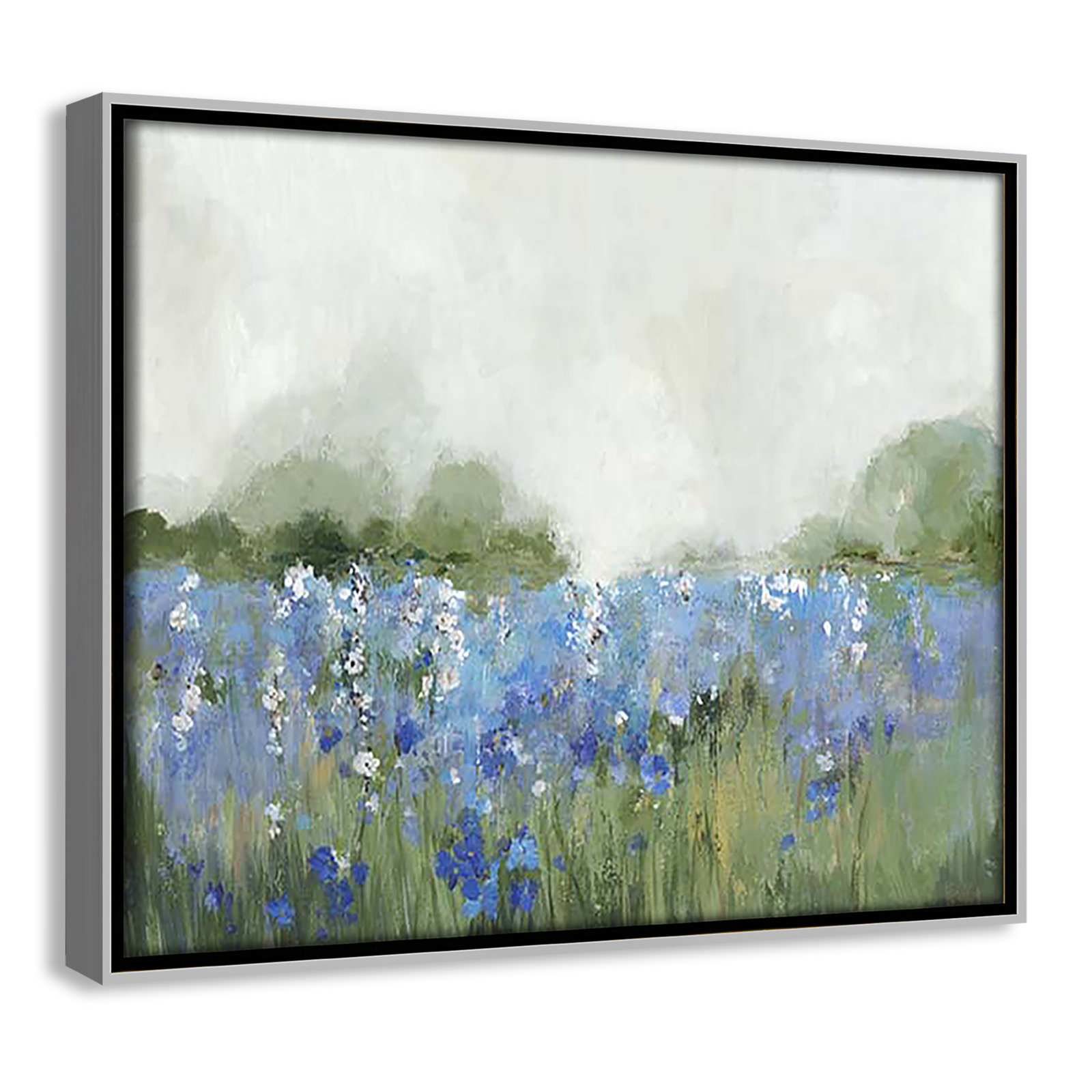 Meadows Bluebells Field by Allison Pearce, 9.5" H x 11.5" W x 2" D, Silver Framed