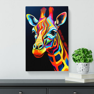 Giraffe Op - Wrapped Canvas