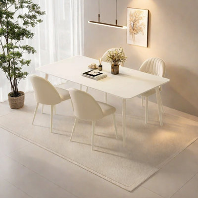 Light luxury style rock plate dining table