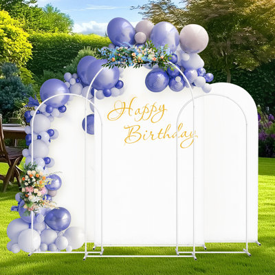 3-Piece Arch Frame For Outdoor/Indoor Party, Birthday Backdrop Arch Decoration Set