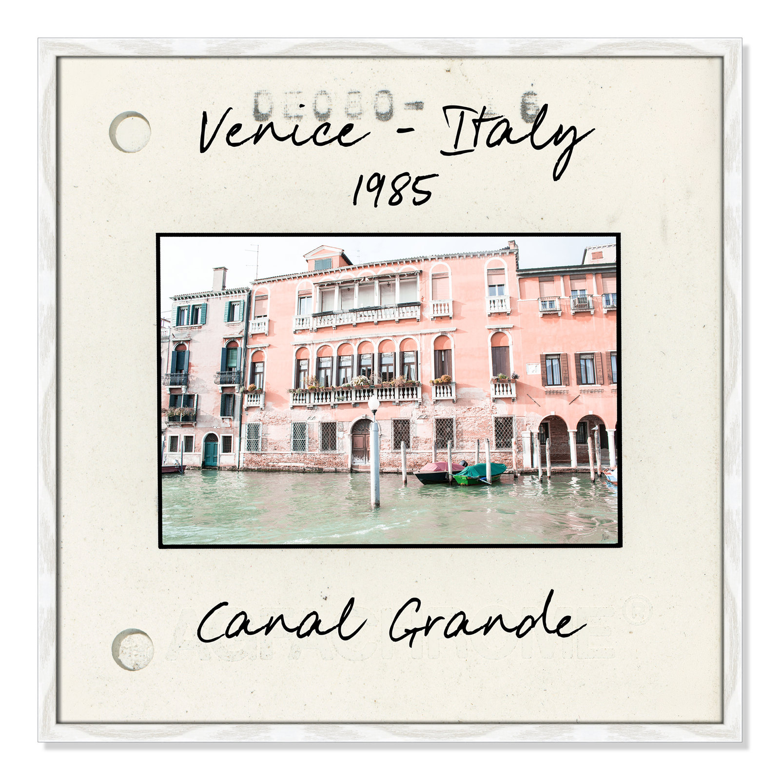 Ritona "Venice, Italy - Grand Canal" Print, White Single Picture Framed Paper, 27.5" H x 27.5" W x 0.75" D