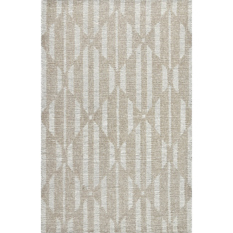 Hazen Hand Tufted Wool Geometric Area Rug in Brown