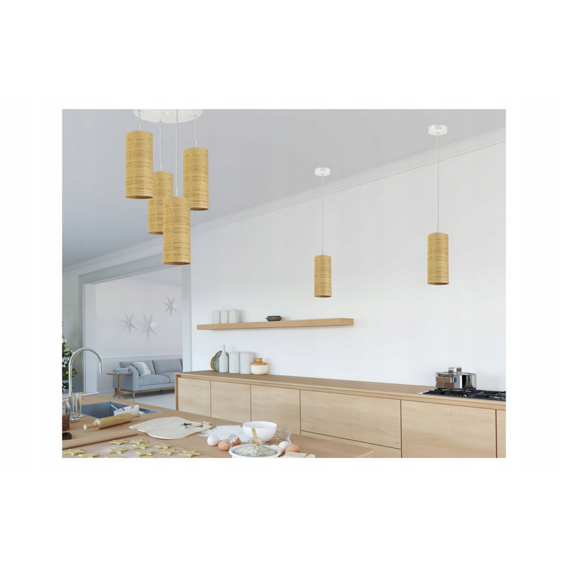 Abron 4 - Light Rattan Cluster Pendant